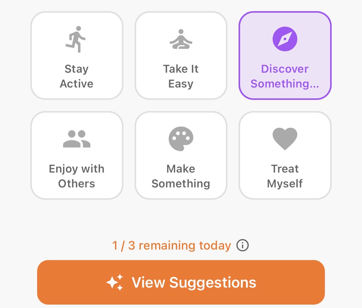 AI suggestion screen