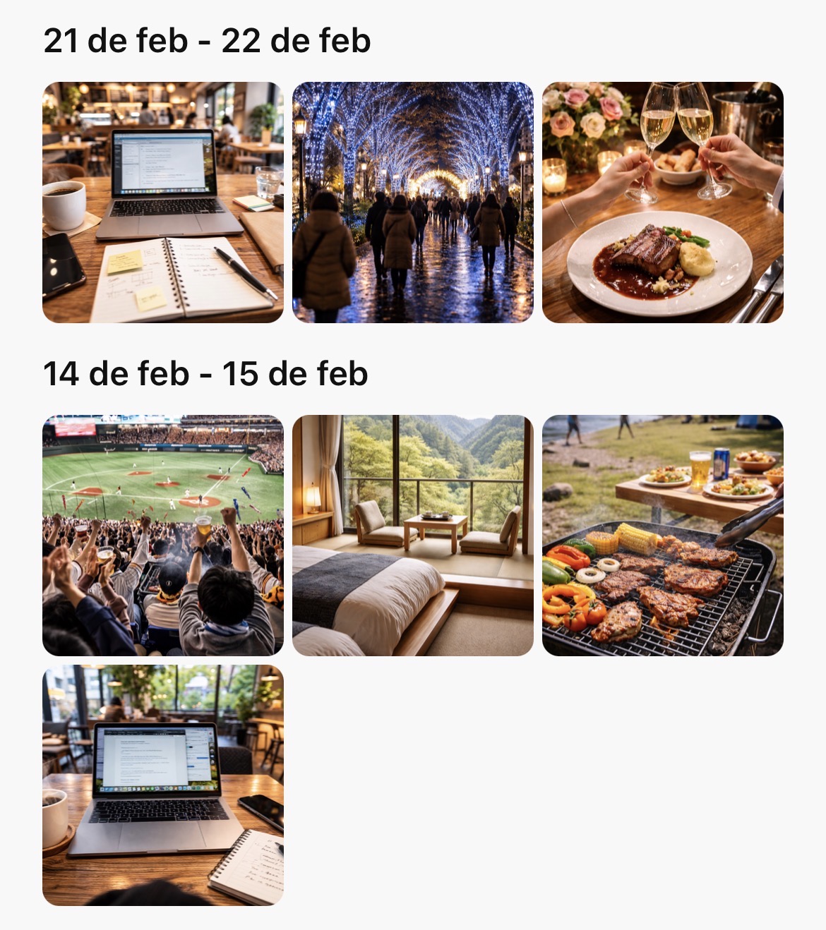 Weekend photos screen