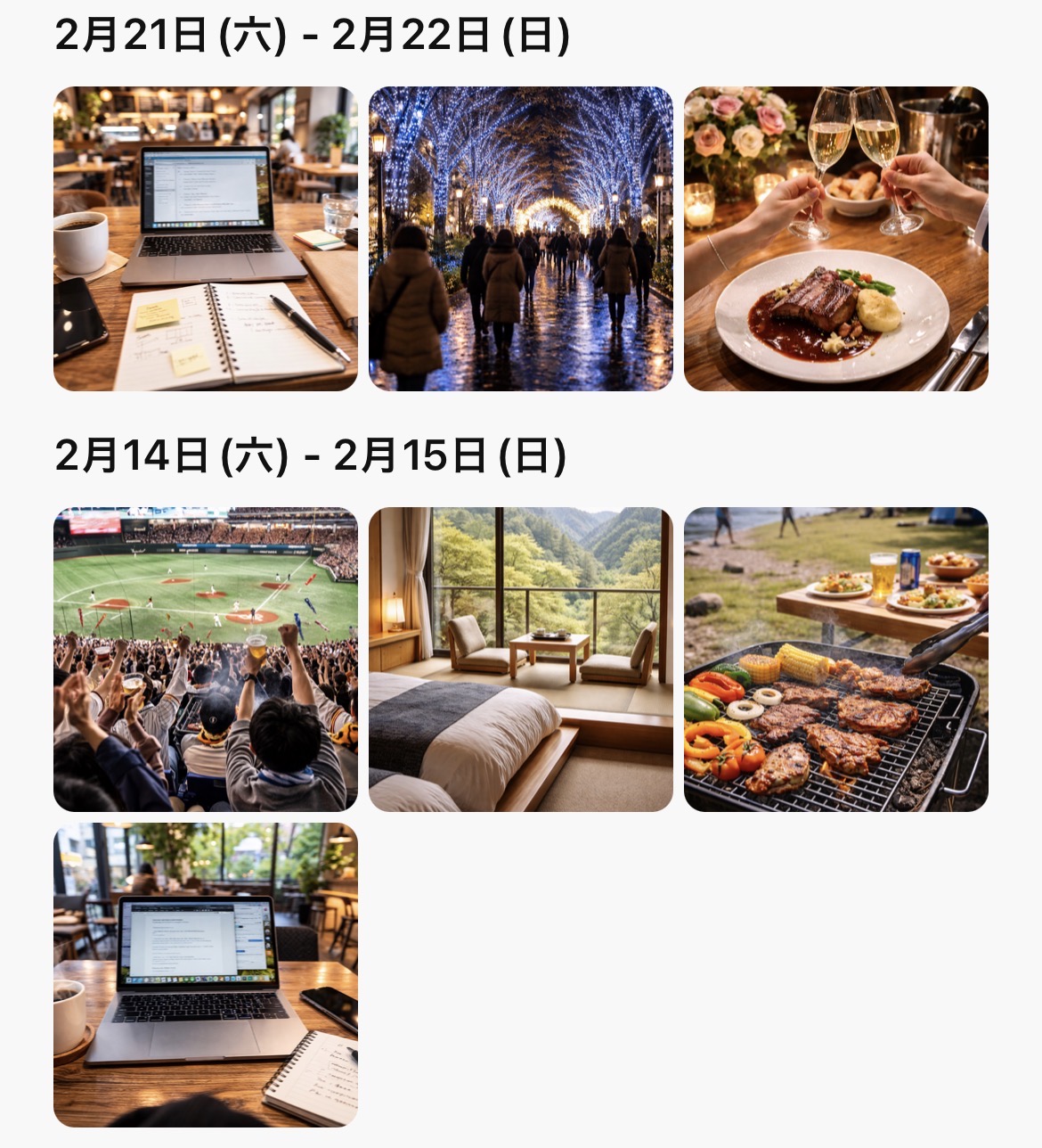 Weekend photos screen